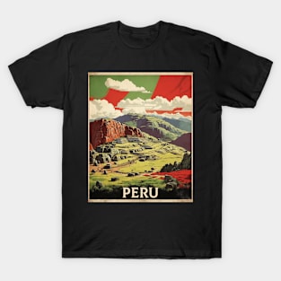 Sacsayhuaman Peru Tourism Vintage Poster T-Shirt